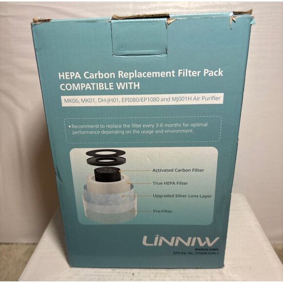4-In-1 True HEPA Replacement Filter 2 Pack MK06 MK01 DH-JH01 EPI080 MJ001H - Picture 4 of 5